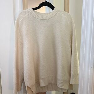 Abercrombie & Fitch Cream Madeline Textural Crew Sweater